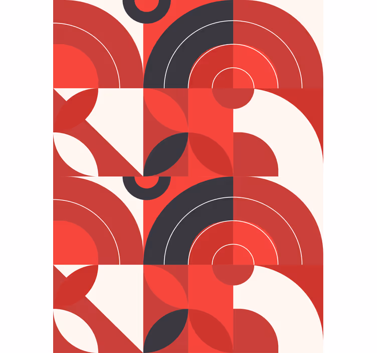Geometric Red Circles modern roller blind - TenStickers