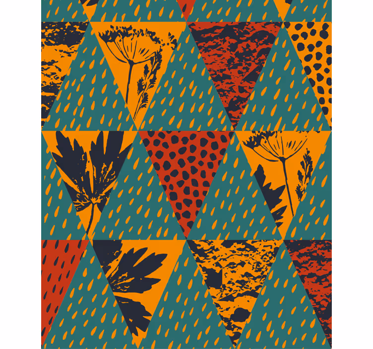 Geometric floral pattern modern roller blind - TenStickers