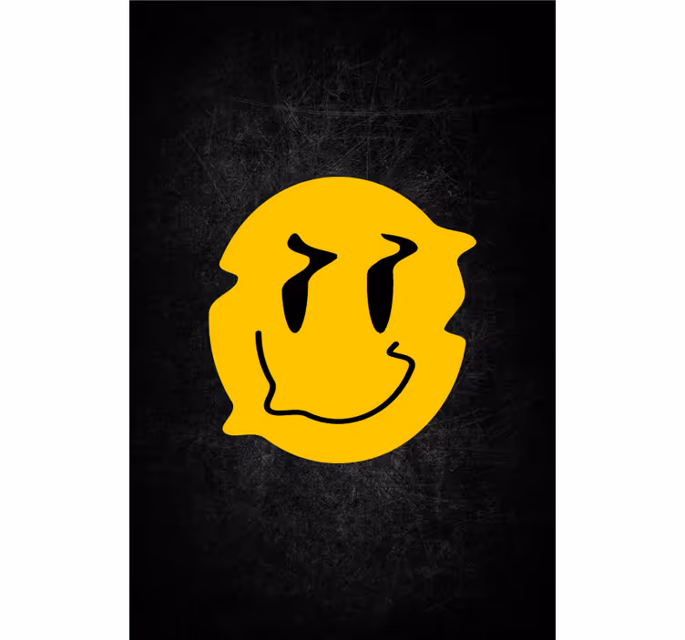 Yellow distorted face original roller blind - TenStickers