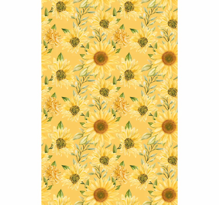 Sunflower garden pattern flowers and plants roller blind - TenStickers
