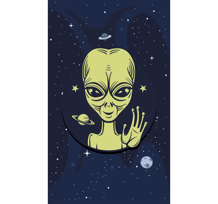 Cute alien waving original roller blind - TenStickers