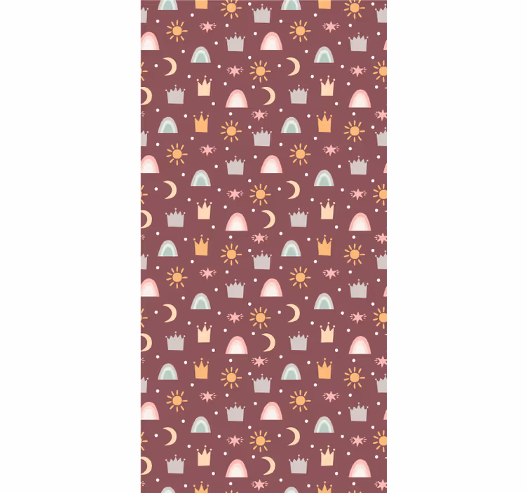 Crown and rainbow pattern nursery roller blind - TenStickers