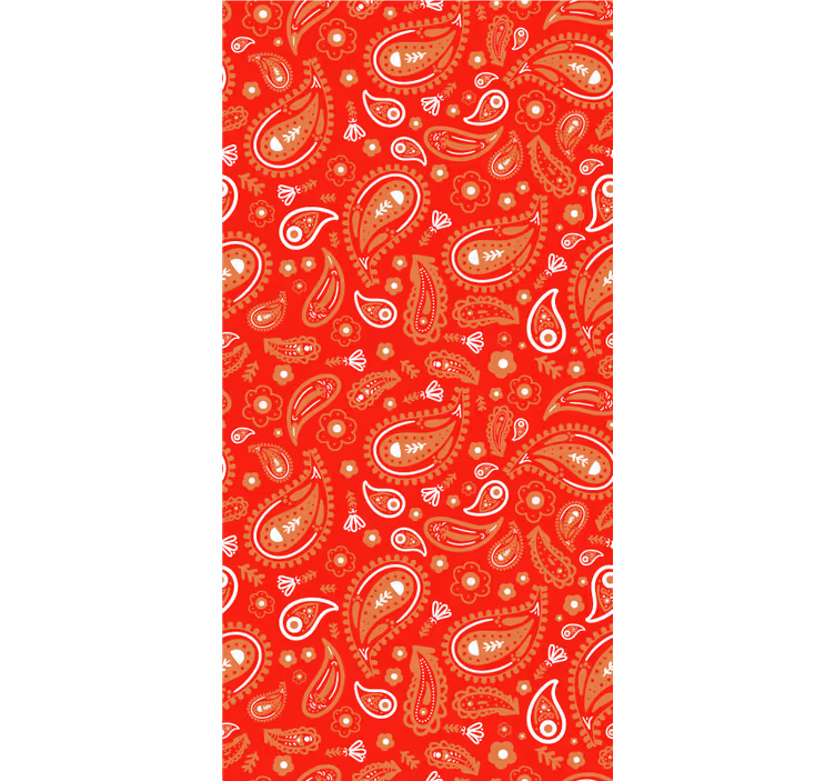 Red paisley pattern flower roller blind - TenStickers