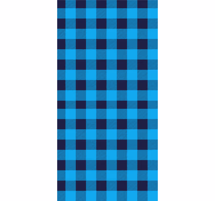Blue tartan plaid pattern Living room blind - TenStickers