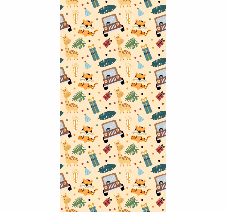 Safari-themed adventures children room roller blind - TenStickers