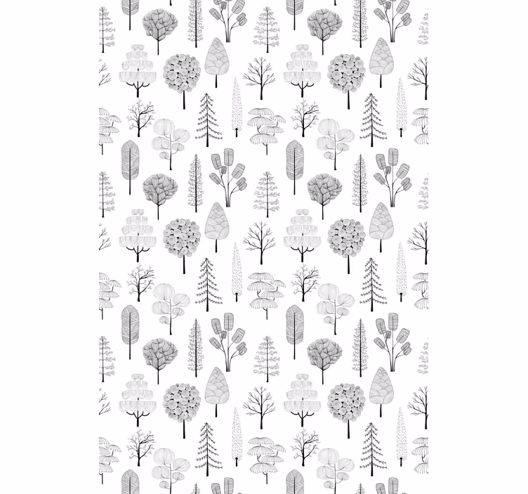 Grey minimalist trees scandinavian roller blind - TenStickers