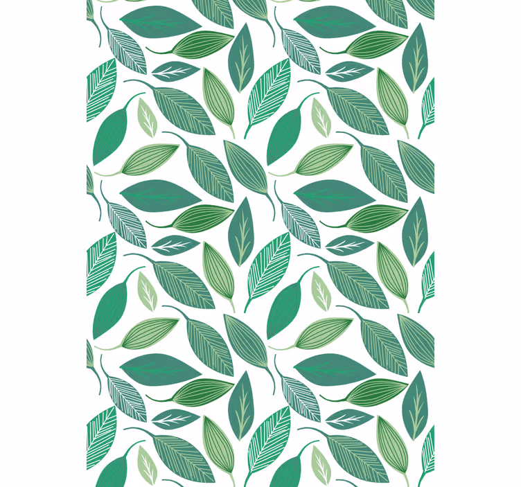 Lively Green Leaves flowers and plants roller blind - TenStickers