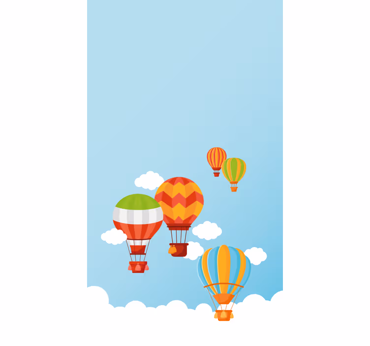 Colorful hot air balloons children room roller blind - TenStickers