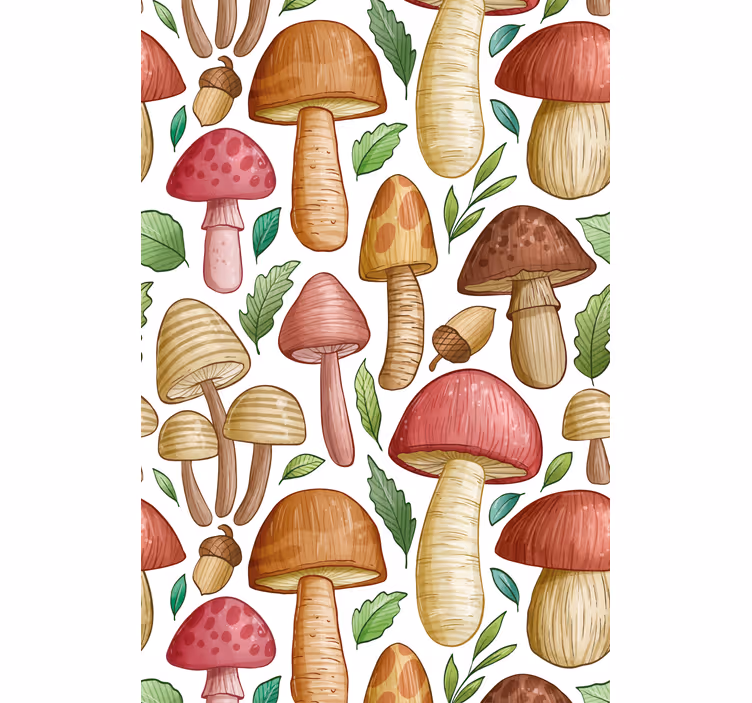 Mushroom Collection fruit and vegetable roller blind - TenStickers