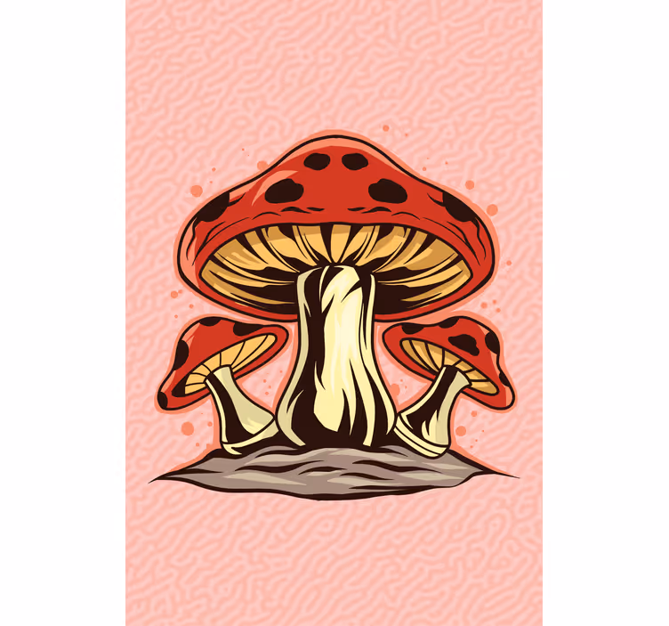 Vibrant Mushroom Trio flowers and plants roller blind - TenStickers