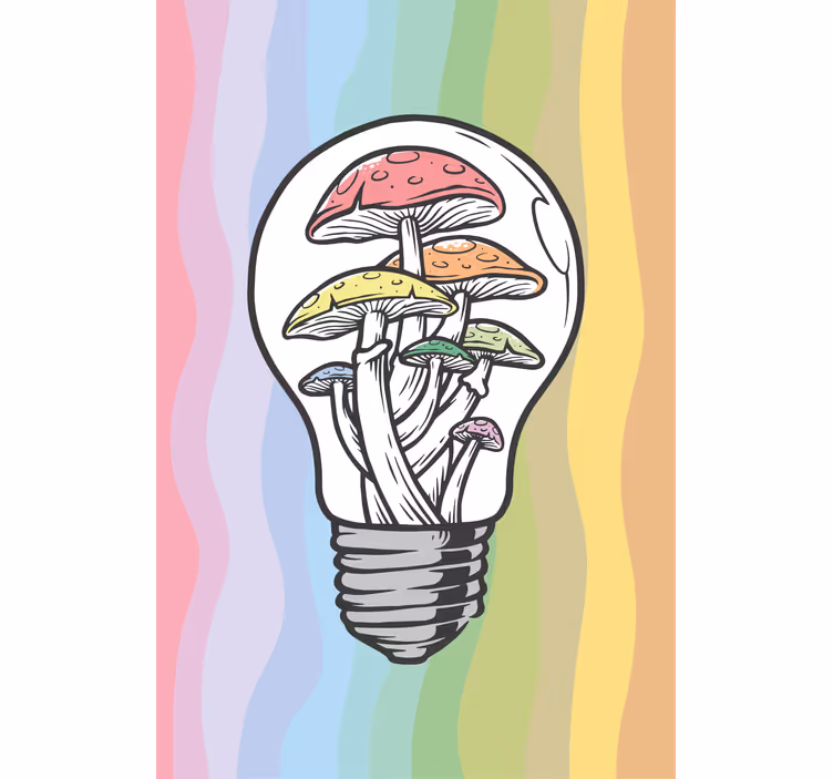 Mushrooms on a light bulb Kitchen blind - TenStickers