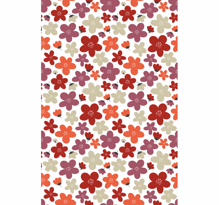 Vibrant print pattern flowers and plants roller blind - TenStickers
