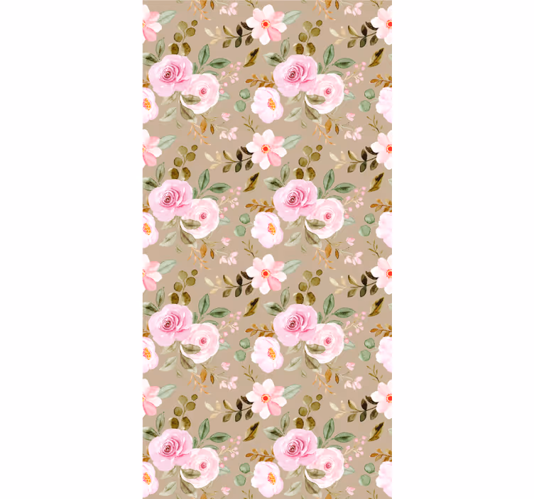 Pink Floral Patterns flower roller blind - TenStickers