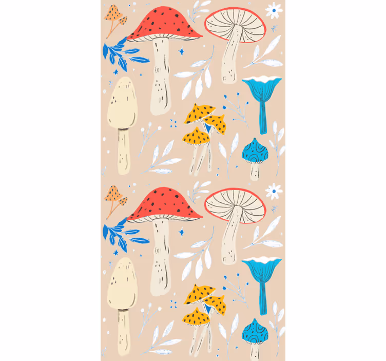 Stylized Fungi Illustration roller blind - TenStickers