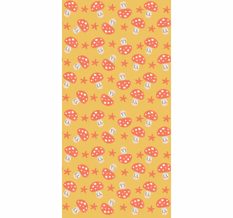 Whimsical Mushroom Patterns roller blind - TenStickers