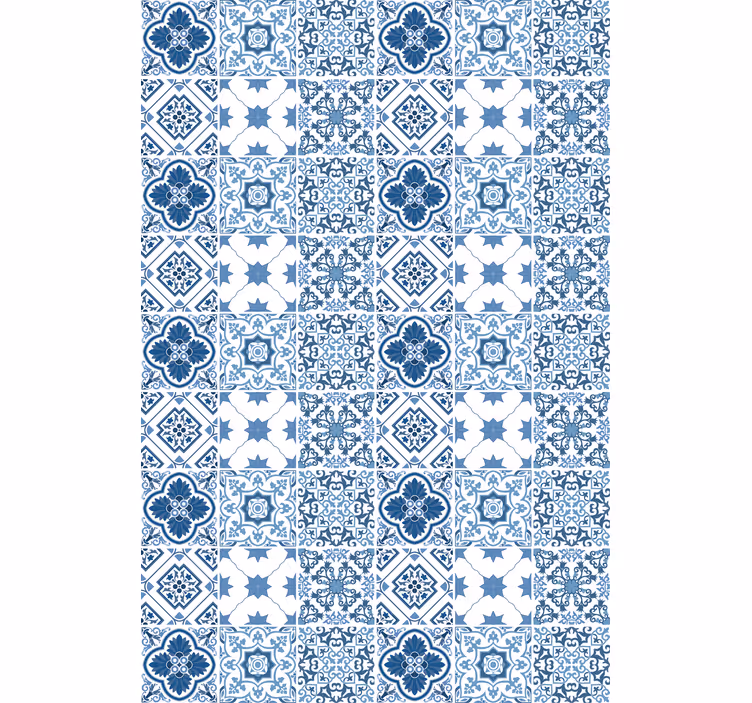 Intricate blue patterns bathroom roller blind - TenStickers