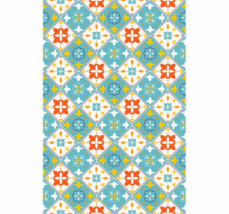 Blue and beige tiles bathroom roller blind - TenStickers