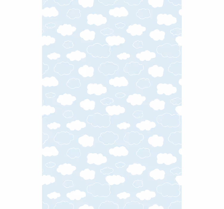 White and light blue drawing style Cloud blind - TenStickers