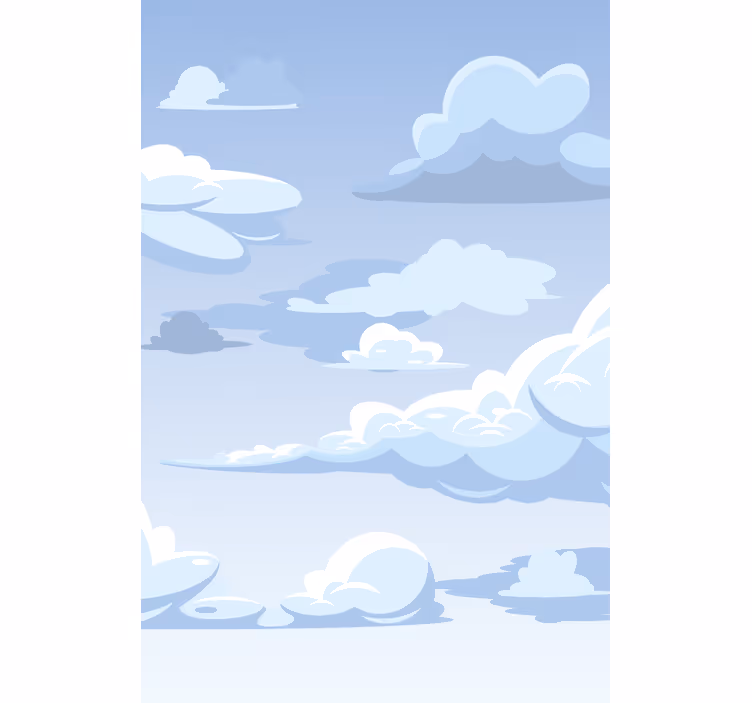 Blue drawing motif cloud roller blind - TenStickers