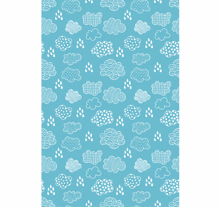 Blue drawing pattern cloud roller blind - TenStickers