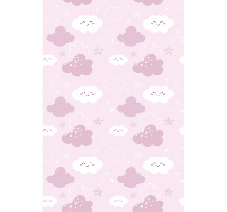 Pink background with white happy Cloud blind - TenStickers