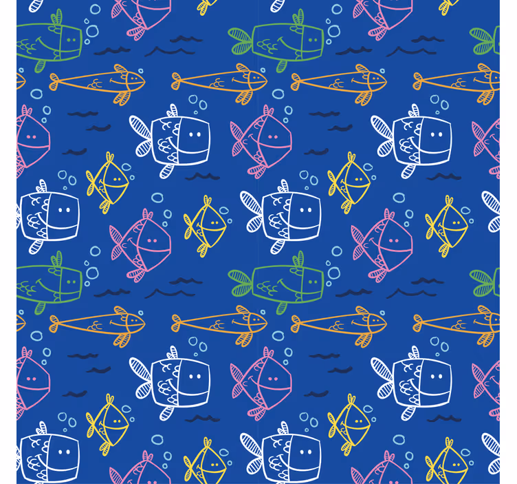 Sea animals on blue background Childrens blind - TenStickers