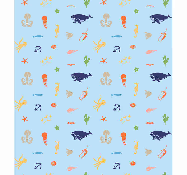 Sea animals on light  Living room blind - TenStickers
