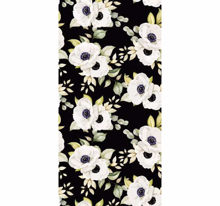 Elegant White Blooms flower roller blind - TenStickers