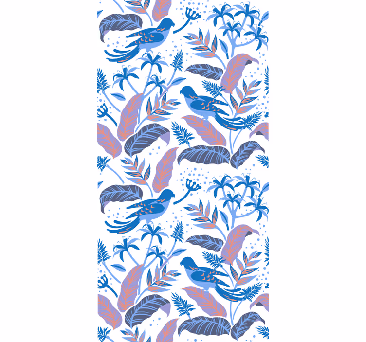 Tropical Bird and Foliage flowers and plants roller blind - TenStickers