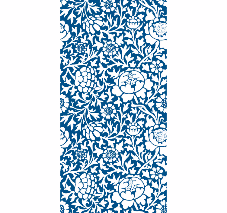 Blue vintage pattern flower roller blind - TenStickers