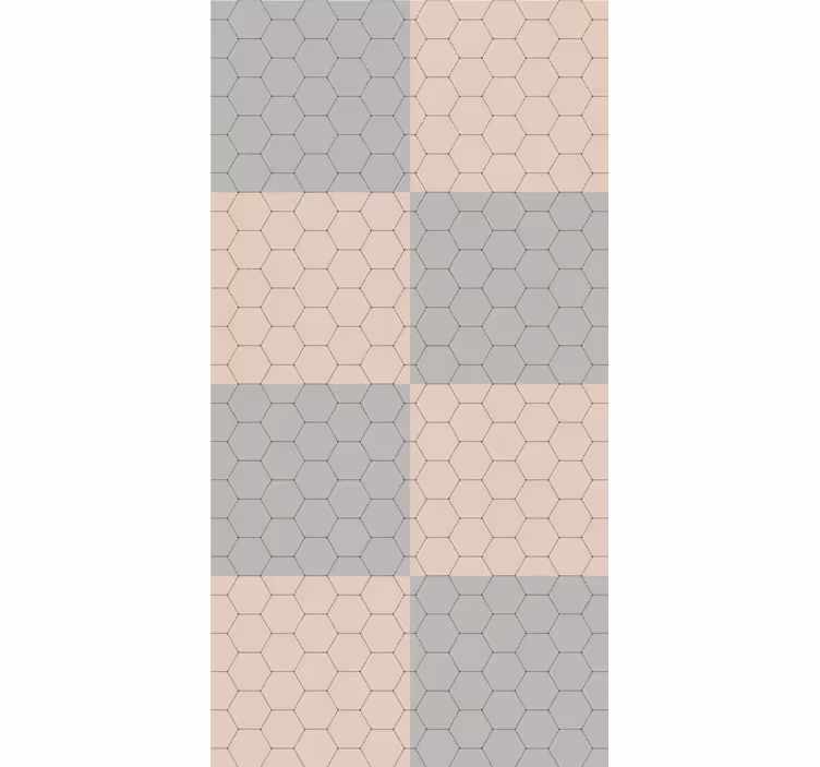 Gray and beige hexagons Bathroom blind - TenStickers