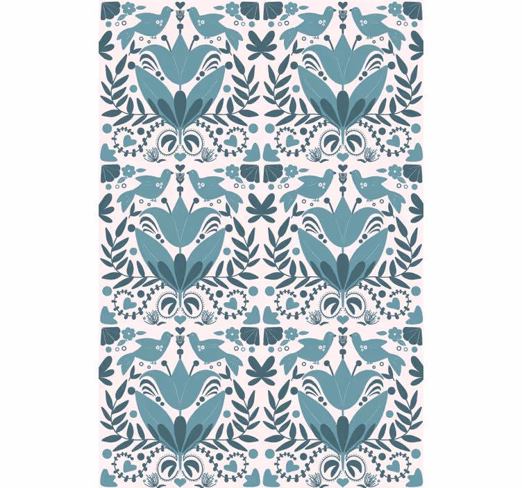 Pattern with Birds flowers and plants roller blind - TenStickers