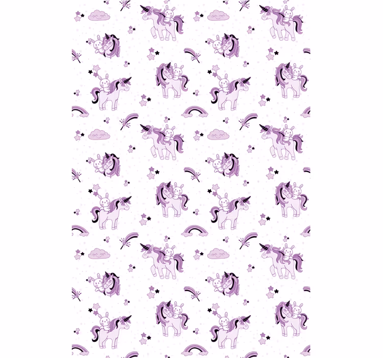 Fantasy purple unicorns children room roller blind - TenStickers