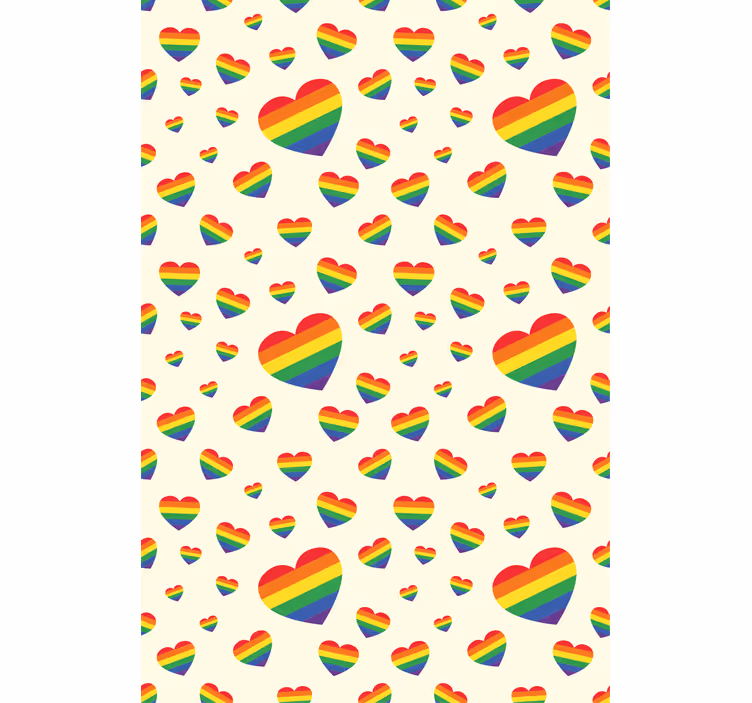 LGTB hearts pattern romantic roller blind - TenStickers