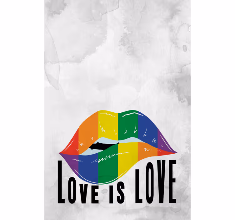 Rainbow Lip Art text roller blind - TenStickers