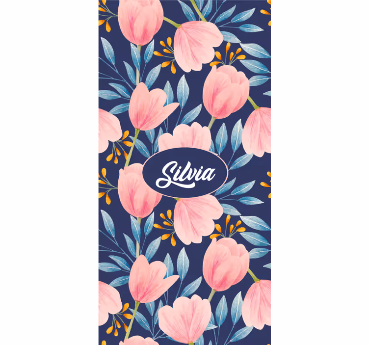 Pink Floral Design flowers and plants roller blind - TenStickers