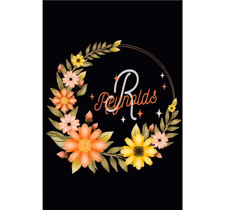 Elegant initial and name flowers and plants roller blind - TenStickers
