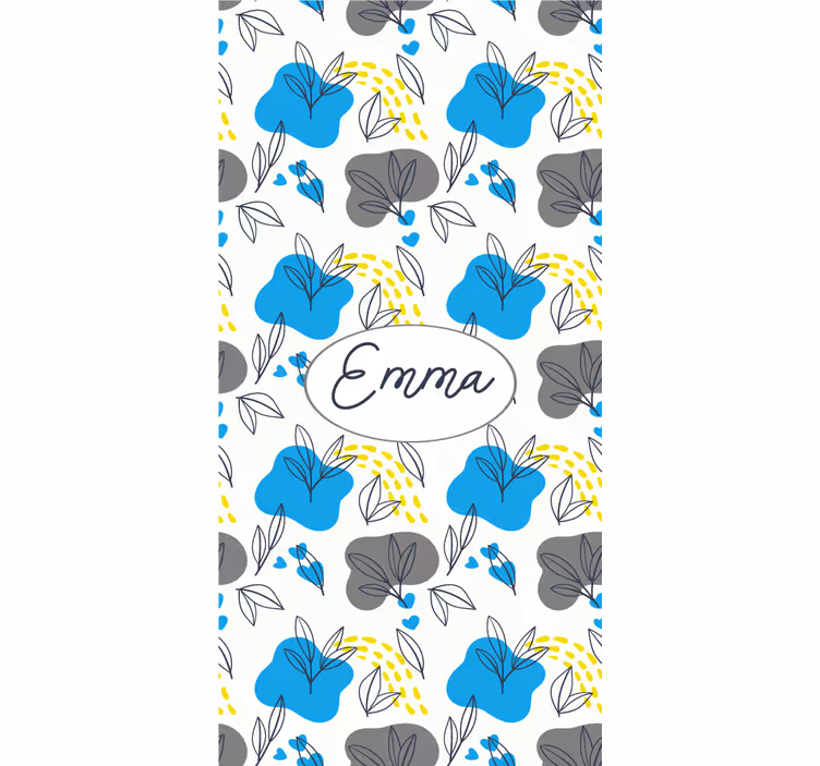 Custom floral name flowers and plants roller blind - TenStickers