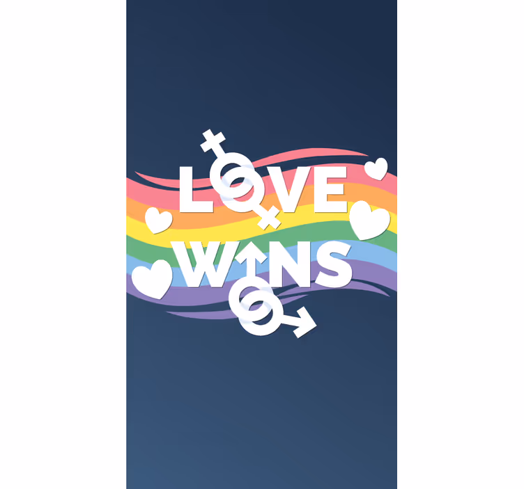 Love Wins Message text roller blind - TenStickers