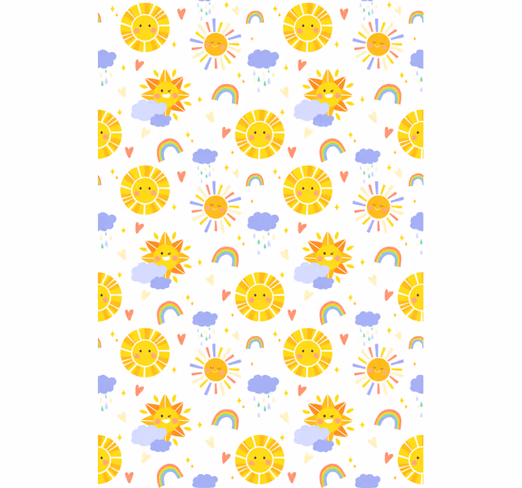 Sunny Clouds and Rainbows children room roller blind - TenStickers