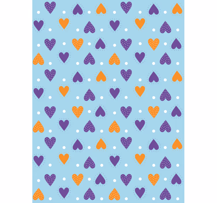 Blue heart pattern romantic roller blind - TenStickers