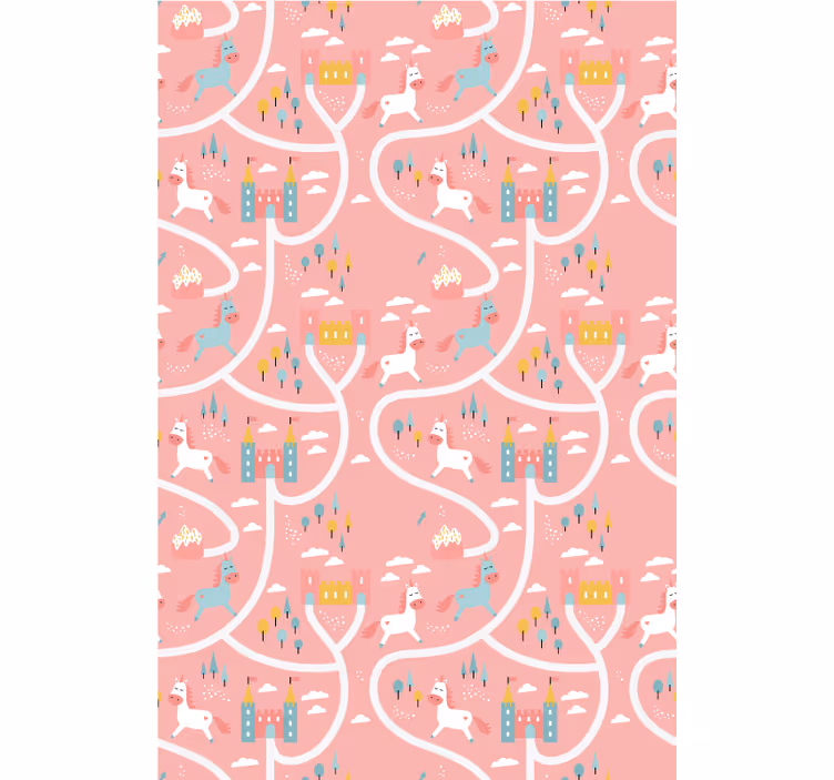 Castels and unicorns children room roller blind - TenStickers