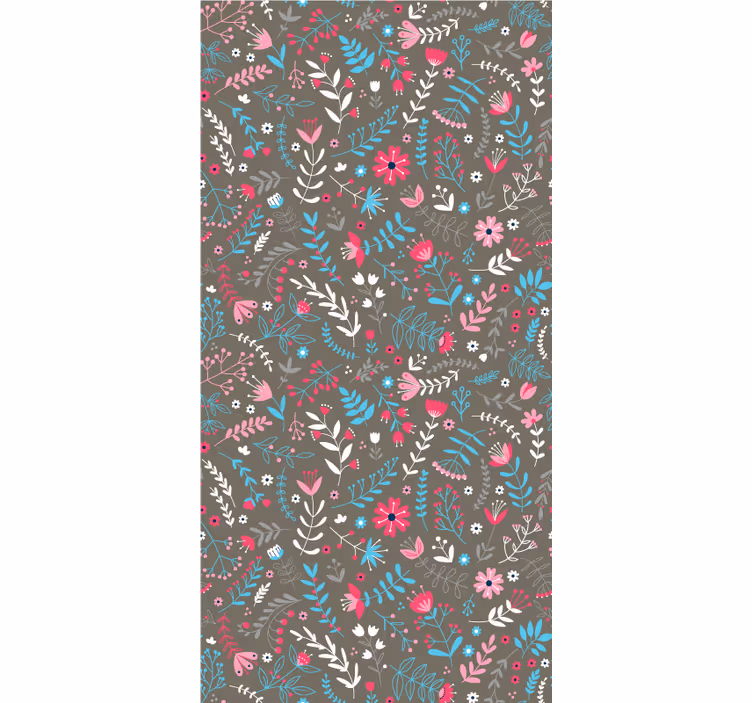 Colorful ditsy motif flowers and plants roller blind - TenStickers