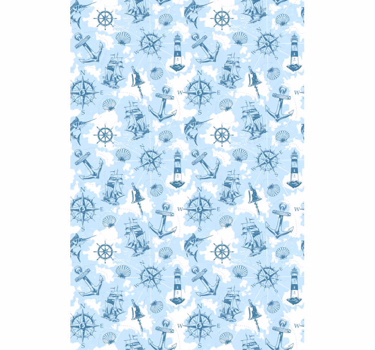 Compass with lighthouse Living room blind - TenStickers