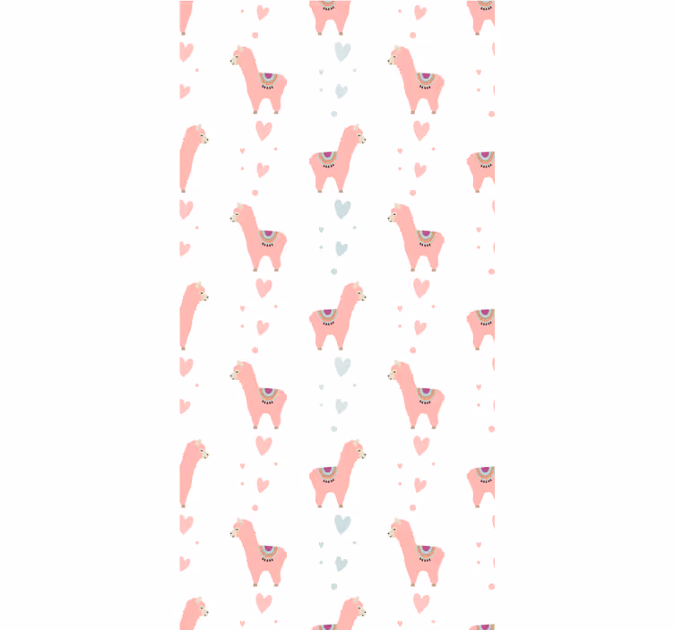 Llama Love Hearts children room roller blind - TenStickers