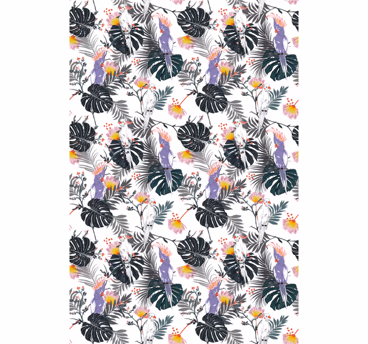 Tropical birds pattern animal roller blind - TenStickers