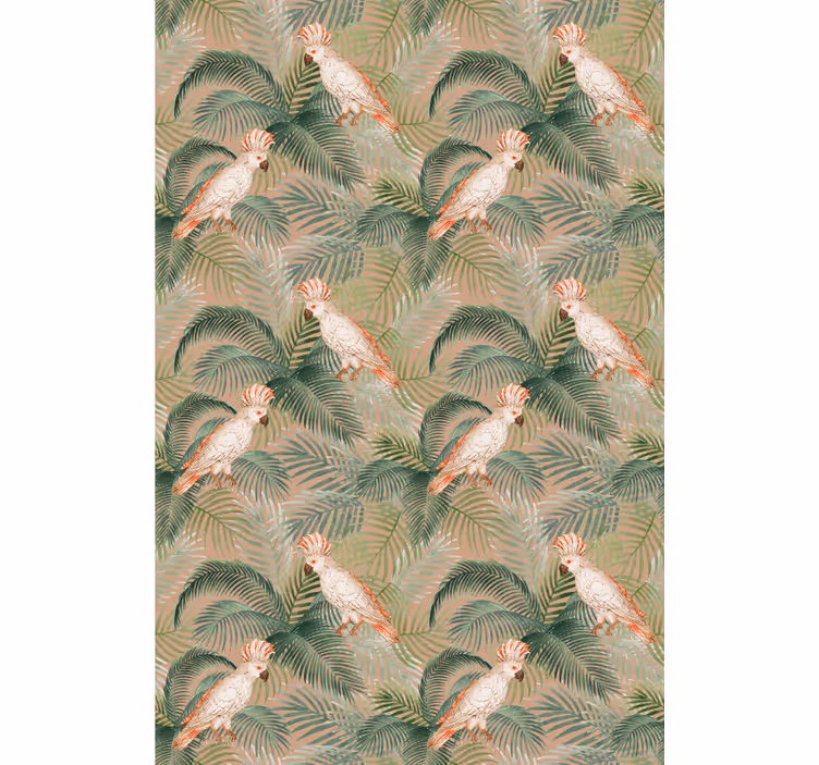 Cockatoo and Leaves animal roller blind - TenStickers