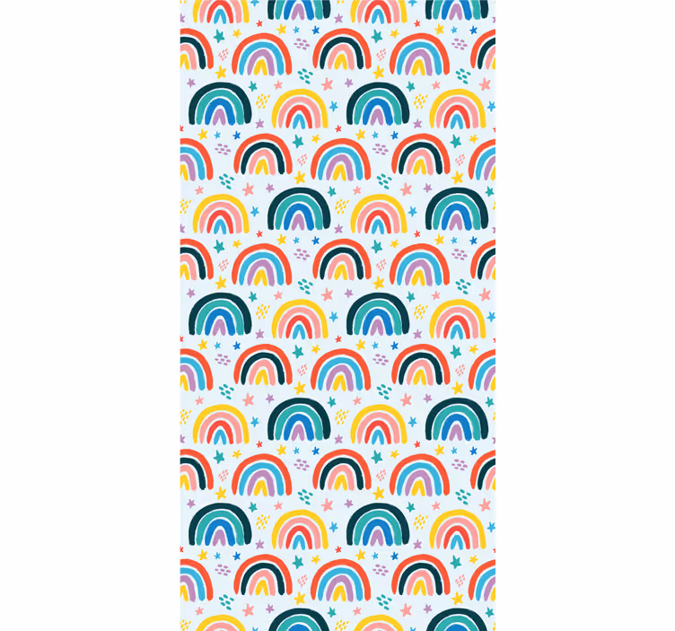 Blue rainbow patterns children room roller blind - TenStickers