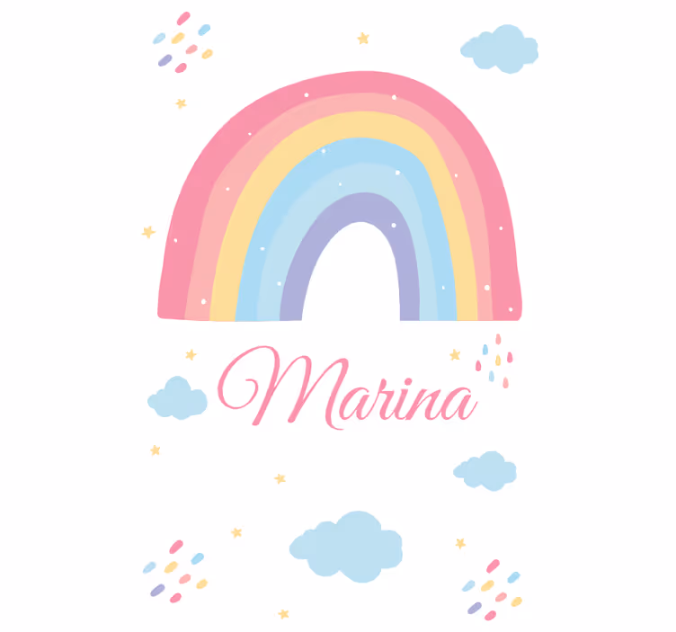 Cute rainbow and cloud in pastel  blind - TenStickers