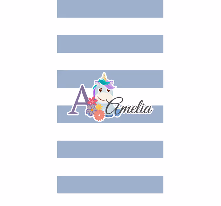 Unicorn name personalised children room roller blind - TenStickers